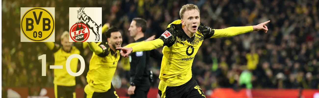 Borussia Dortmund Edge Out 1. FC Köln 1–0; Substitute Beier Wins with Last Minute Goal