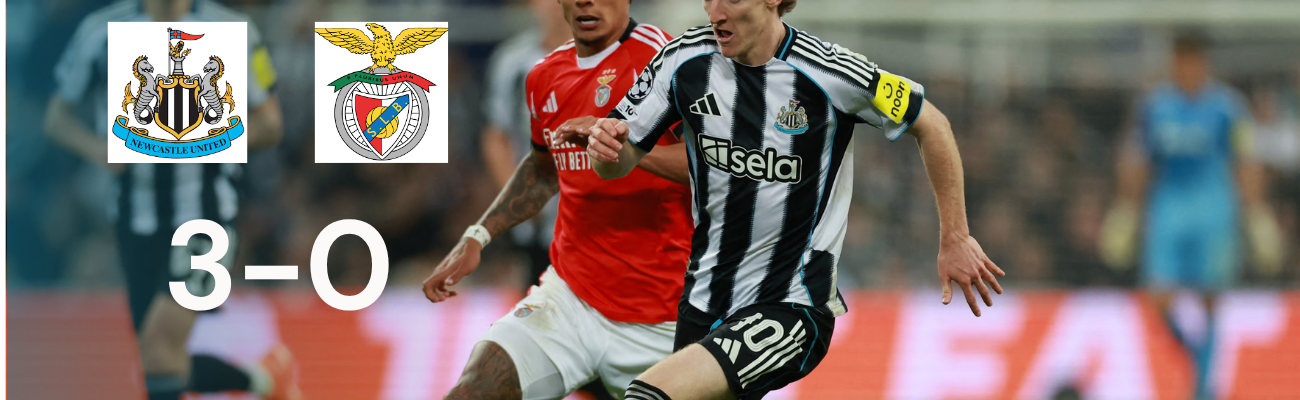 Newcastle United Dominated Benfica 3-0, Substitute Harvey Barnes Stole the Show