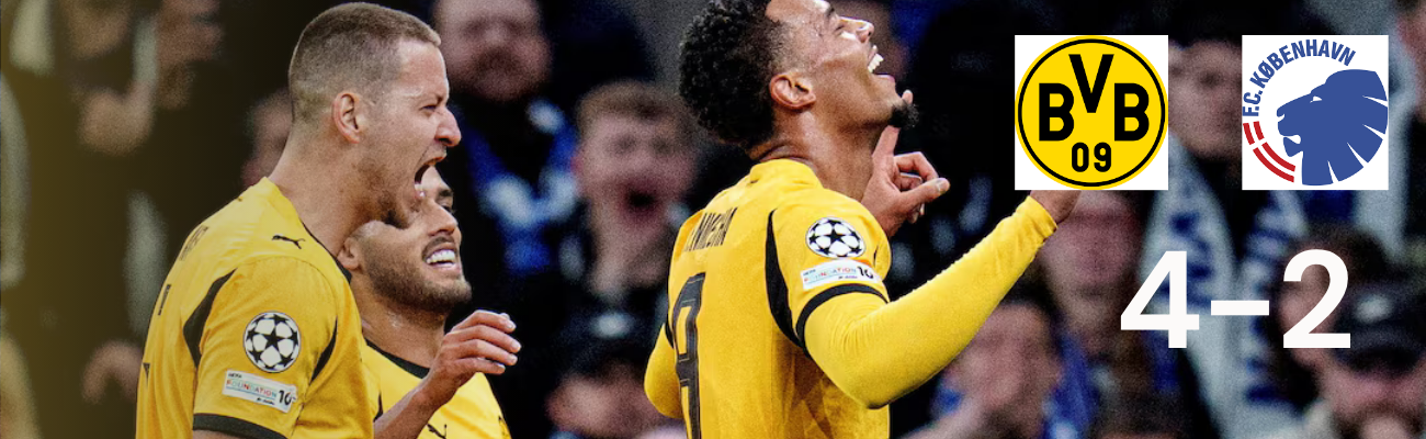 Borussia Dortmund Beats FC Copenhagen 4-2, Felix Nmecha Star of the Show