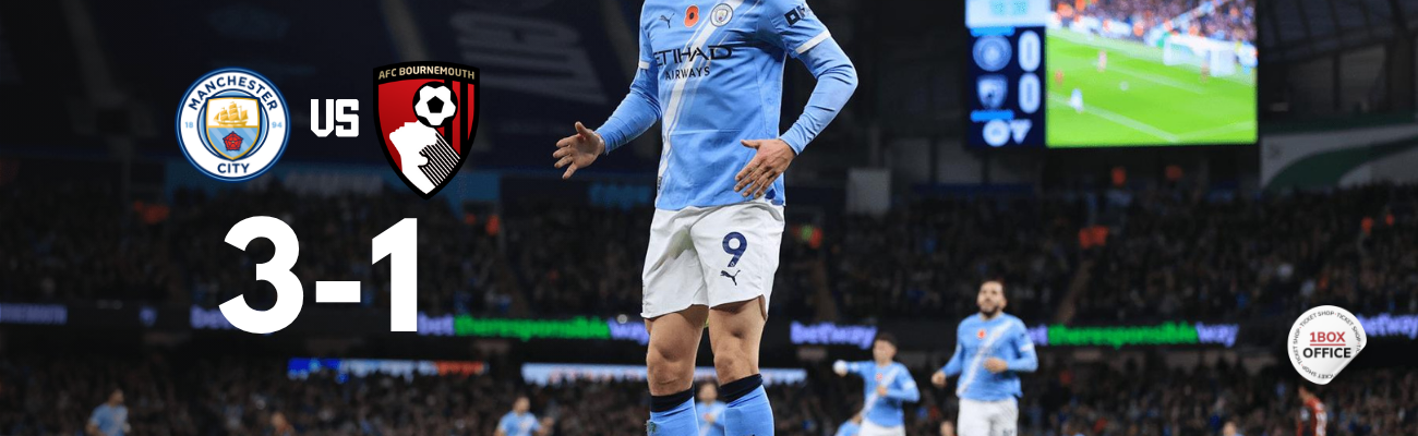 Manchester City Dominate Bournemouth 3-1; Haaland the Star of the Show